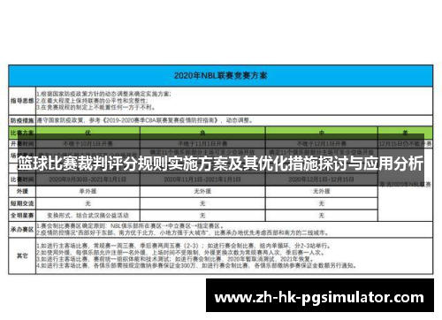 篮球比赛裁判评分规则实施方案及其优化措施探讨与应用分析